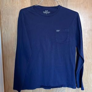 Vineyard Vines - Long Sleeve T-Shirt w/pocket - Blue - Size Small